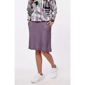 Dámská sukně Volnější lila dámská sukně ke kolenům s kapsami 114 velikost S