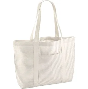 Nákupní taška pruhovaná z bio bavlny W 255 red stripe onesize