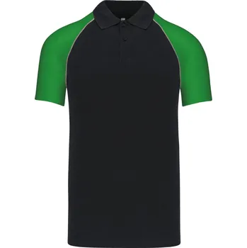 Baseballové piqué polo K 226 black-light grey-green XXL