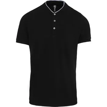 Pánské polo s mao límcem K 223 black-oxford grey XL