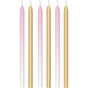 Svíčka Svíčky 1. narozeniny růžové a zlaté