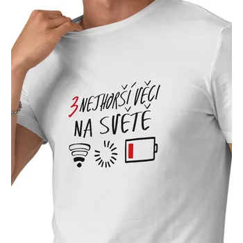Pánské tričko Pánské triko bílé - 3 nejhorší věci na světě 4XL