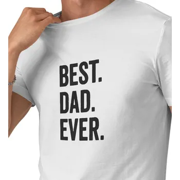 Pánské bílé triko - Best dad ever 3XL