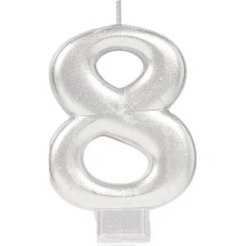 Svíčka Svíčka - stříbrné číslo 8