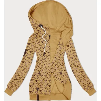 Dámská mikina Žlutá sportovní mikina s kapucí a se vzorem vlaštovek (2309) odstíny žluté 46