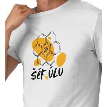 Pánské tričko Pánské triko bílé - Šéf úlu 4XL