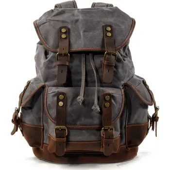 Canvasio outdoor kožený batoh Mountain Šedý 25L