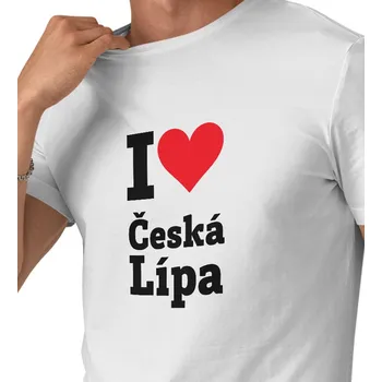 Pánské tričko Pánské triko bílé - I love Česká Lípa 4XL