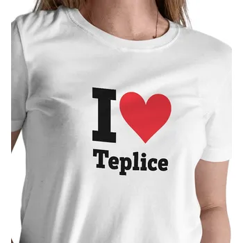 Dámské tričko Dámské triko bílé - I love Teplice 3XL