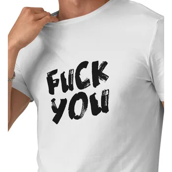 Pánské tričko Pánské triko bílé - Fuck you L