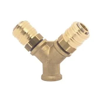 Kompresor Rozdělovač stlačeného vzduchu mosaz s IG 3/8" a 2 Euro spojkami