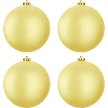 Bytová dekorace LAALU Vánoční ozdoby - koule, zlaté matné, 15 cm, 4 ks
