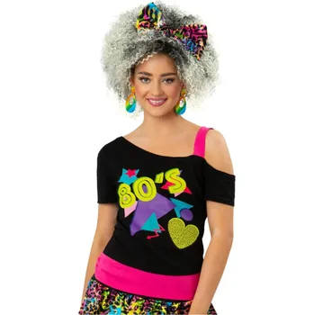 Karnevalový kostým Smiffys 83014 dámské retro tričko 80. léta