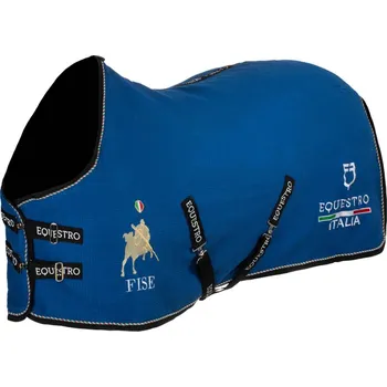 Deka pro koně EQUESTRO Deka odpocovací Cuddle Waffle X Fise Equestro, azzurro savoia Délka zad: 125 cm
