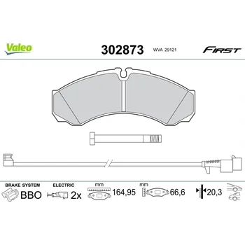 Brzdová destička Sada brzdových destiček, kotoučová brzda VALEO 302873