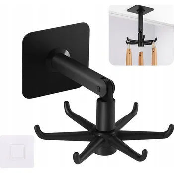 Věšák OTOČNÝ HÁČEK VĚŠÁK SAMOLEPICÍ 360° ORGANIZÉR DO KUCHYNĚ/KOUPELNY