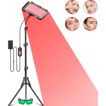 Lampa pro světelnou terapii LÉČIVÁ LAMPA LED TERAPIE ČERVENÝM SVĚTLEM NA STATIVU 12V 96LED