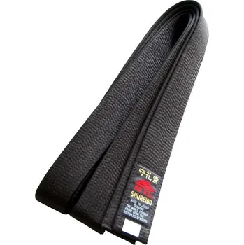 Pásek na kimono SHUREIDO PÁSEK NA KIMONO KARATE - ČERNÝ z bavlny - bez výšivky Délka: 310