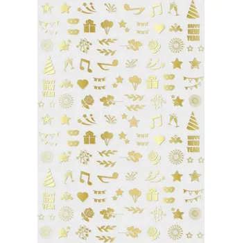 samolepka ARCH ZLATÝCH NÁLEPEK NA NEHTY 10X7 CM ZLATÉ SAMOLEPKY DEKORAČNÍ