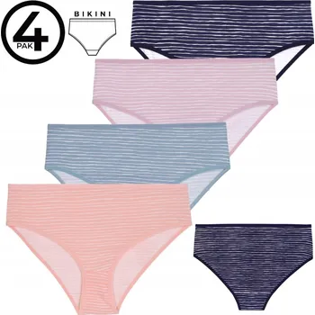 Kalhotky DÁMSKÉ KALHOTKY KALHOTKY BAVLNĚNÉ PÁSKY MORAJ XL 4balení