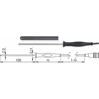 Teplotní sonda Pt1000 Greisinger GF 1T-T3-B-BNC