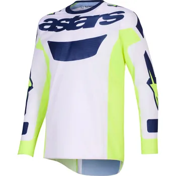 Moto dres Motokrosový dres Alpinestars Racer Air Riway světle šedo-fluo žluto-modrý S
