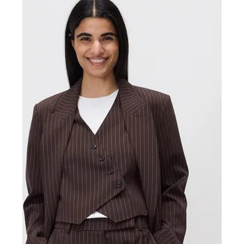 Dámský kabát Reserved - Asymetrické obleková vesta - tmavě hnědá - 275GF-89P - 275GF-89P-L-2