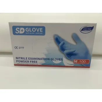 Vyšetřovací rukavice SD Glove Rukavice nitrilové SD Glove, 100 ks, modré, nepudrované Rozměr: M