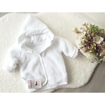 Kojenecká bunda AMÁLKA Chlupatý zateplený kabátek, bílý Velikost: 74-80