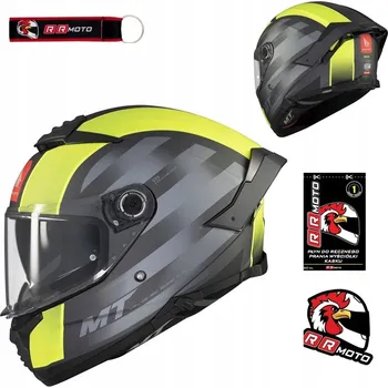Helma na motorku Přilba MT THUNDER 4 SV THREADS MATNÁ ŠEDÁ/ZELENÁ šedá žlutá fluo DÁRKY ZDARMA