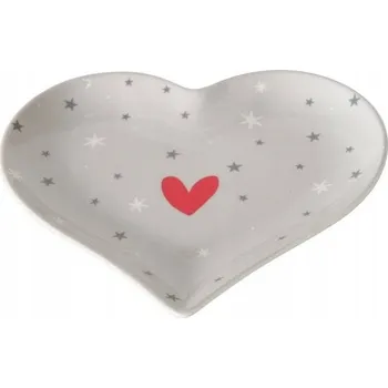 KERAMICKÁ MÍSA VE TVARU SRDCE ŠEDÁ VÁNOČNÍ NA VÁNOCE 18x17 cm