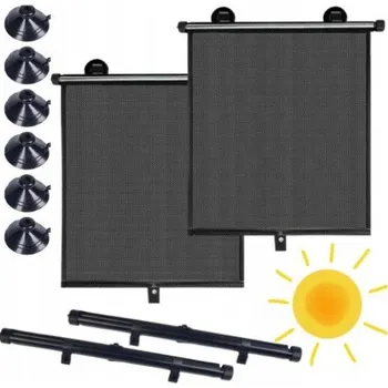 Roleta 2x ROLETY PRZECIWSŁONECZNE ZWIJANE WYTRZYMAŁE DO AUTA AUTOMOBILU ČERNÉ
