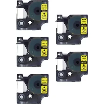 Pásek do tiskárny Kompatibilní páska s Dymo 45018, S0720580, 12mm x 7m, cerný tisk / žlutý podklad 5-PACK