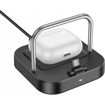 Stolní nabíječka Hoco 2v1 USB C + bezdrátové nabíjení 5W PD QC 3A 30W