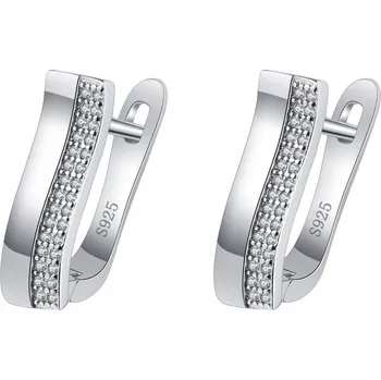 Náušnice STŘÍBRNÉ NÁUŠNICE MODERNÍ VLNA SE ZIRKONY STŘÍBRO 925