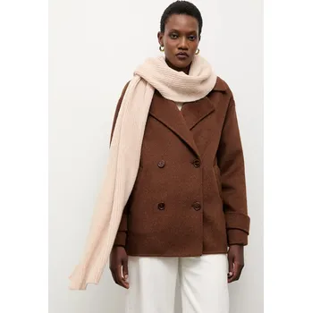 Šála Vlněná šála Answear.LAB dámská, béžová barva, hladká 2311100-061 80X, vel. ONE SIZE