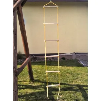 Dětská houpačka Provazový žebřík 6 dřevěných příček 200 x 30 cm