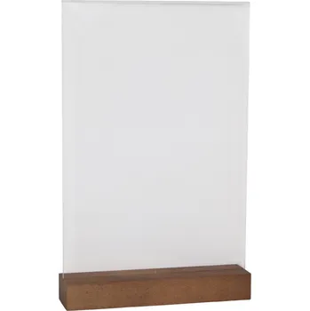 Kancelářský nábytek REKLAMNÍ INFORMAČNÍ TABULKA Z PLEXISKLA A4 33x21cm STOJAN PREZENTÉR HNĚDÝ