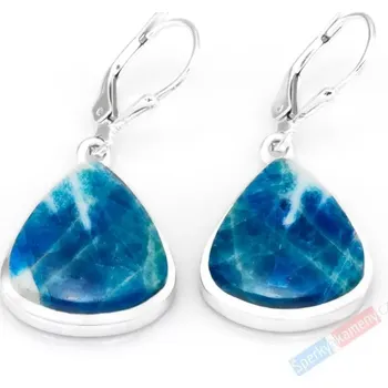 Náušnice Stříbrné náušnice (Ag 925/1000) s afghanitem QAA, kapky cca 18 x 17 mm, RARITA (AFT1393U)