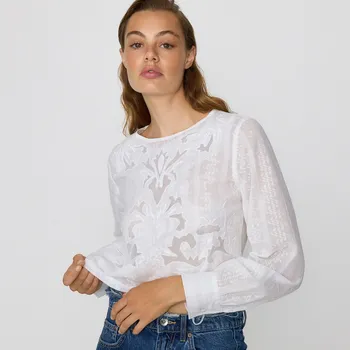 Dámská halenka Reserved - Halenka s vyšívaným vzorem - krémová - 529GH-01X - 529GH-01X-S