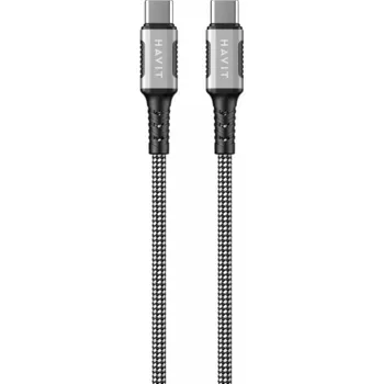 Datový kabel Havit CB6297 - Magnetický kabel USB typ C na USB typ C, 1 m (černý)