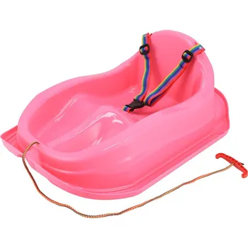 Sáně Plastové sáňky s opěradlem Baby Mix MINI růžové