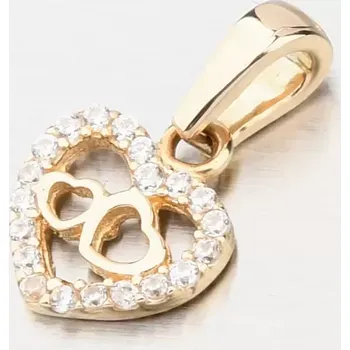 Přívěsek Přívěsek srdce se zirkony - zlato 585 GCA13-017