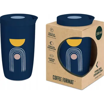 Coffee Format Termohrnek, Modrý s abstraktním motivem 350 ml