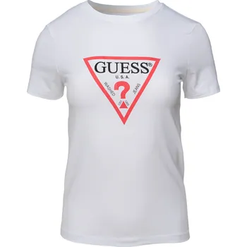 Dámské Tričko s krátkým rukávem GUESS GJ SS CN SLIM ICONIC TEE W4YI04J1314-G011 – Bílá S