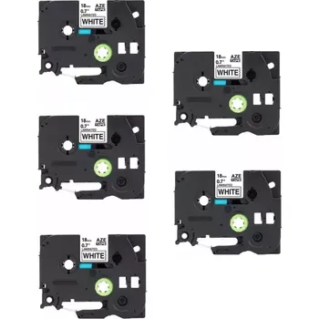 Pásek do tiskárny Kompatibilní páska Brother TZ-241 / TZe-241, 18mm x 8m, černý tisk / bílý podklad 5-PACK