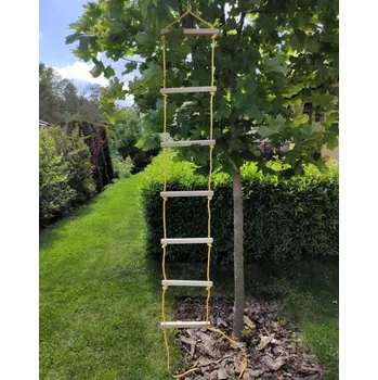 Dětská houpačka Provazový žebřík 7 dřevěných příček 230 x 30 cm