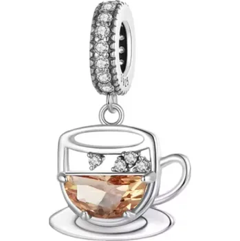 Přívěsek For Silver Přívěsek Šálek kávy zdobený zirkony - Stříbro 925