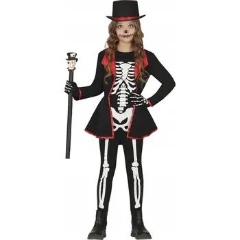 Karnevalový kostým KOSTÝM ELEGANTNÍ KOSTLIVEC KOSTRA PŘEVLEK HALLOWEEN 128