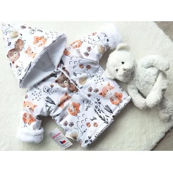 Kojenecká bunda AMÁLKA Zateplený kabátek, bunda, kreslená zvířátka Velikost: 68-74